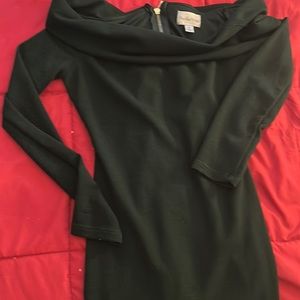 Body on green off shoulder dress